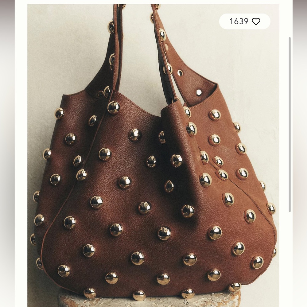 Anthropologie The Sonia Medium Slouchy Studded Tote Bag